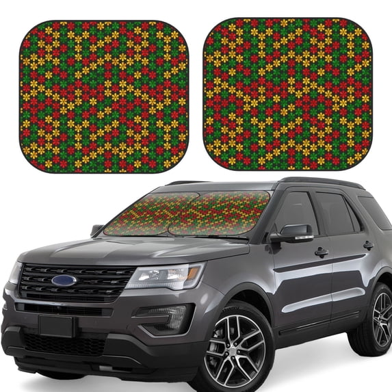 Balery 2 Piece Color Music1 Car Windshield Sun Shade|Foldable Front Windshield Shade for Car Front Window for Most Sedans SUV Truck-Medium