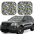 thumbnail image 1 of Balery 2 Piece Colored Glass Car Windshield Sun Shade|Foldable Front Windshield Shade for Car Front Window for Most Sedans SUV Truck-Large, 1 of 7