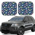 thumbnail image 1 of Balery 2 Piece Colorful Cartoon Shark Car Windshield Sun Shade|Foldable Front Windshield Shade for Car Front Window for Most Sedans SUV Truck-Small, 1 of 7