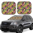 thumbnail image 1 of Balery 2 Piece Colrful Tropical Leaves Car Windshield Sun Shade|Foldable Front Windshield Shade for Car Front Window for Most Sedans SUV Truck-Small, 1 of 7