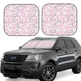 thumbnail image 1 of Balery 2 Piece Cute Rabbit Flower Car Windshield Sun Shade|Foldable Front Windshield Shade for Car Front Window for Most Sedans SUV Truck-Large, 1 of 7