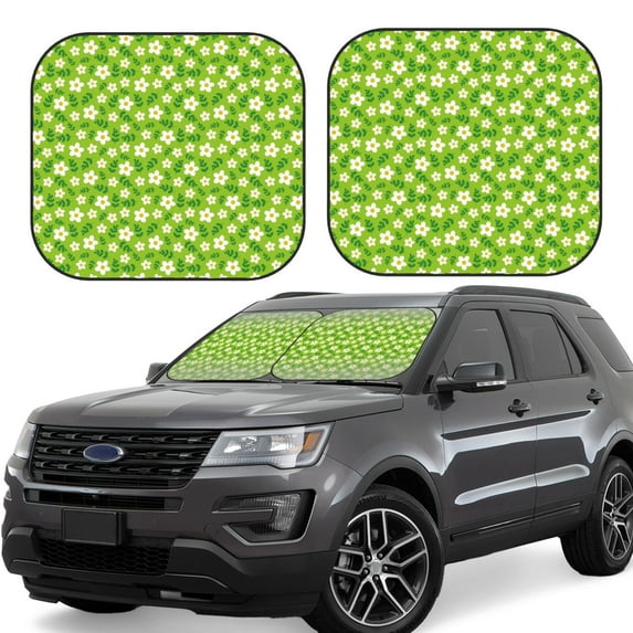 Balery 2 Piece Daisies Flowers Car Windshield Sun Shade|Foldable Front Windshield Shade for Car Front Window for Most Sedans SUV Truck-Medium