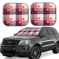 thumbnail image 1 of Balery 2 Piece Heart Plaid Car Windshield Sun Shade|Foldable Front Windshield Shade for Car Front Window for Most Sedans SUV Truck-, 1 of 7