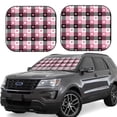 thumbnail image 1 of Balery 2 Piece Heart Plaid Car Windshield Sun Shade|Foldable Front Windshield Shade for Car Front Window for Most Sedans SUV Truck-, 1 of 7