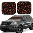thumbnail image 1 of Balery 2 Piece Hot Chili Car Windshield Sun Shade|Foldable Front Windshield Shade for Car Front Window for Most Sedans SUV Truck-Small, 1 of 7