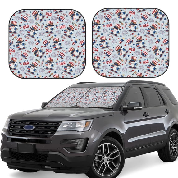 Balery 2 Piece I Love USA Car Windshield Sun Shade|Foldable Front Windshield Shade for Car Front Window for Most Sedans SUV Truck-Medium