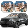 thumbnail image 1 of Balery 2 Piece Playful Cat Car Windshield Sun Shade|Foldable Front Windshield Shade for Car Front Window for Most Sedans SUV Truck-Large, 1 of 7