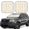 thumbnail image 1 of Balery 2 Piece Rabbit And Milk Tea Car Windshield Sun Shade|Foldable Front Windshield Shade for Car Front Window for Most Sedans SUV Truck-Small, 1 of 2