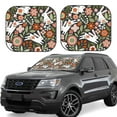 thumbnail image 1 of Balery 2 Piece Rabbits on Floral Car Windshield Sun Shade|Foldable Front Windshield Shade for Car Front Window for Most Sedans SUV Truck-Small, 1 of 7