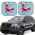thumbnail image 1 of Balery 2 Piece Red Funny Crab on Blue Stripe Car Windshield Sun Shade|Foldable Front Windshield Shade for Car Front Window for Most Sedans SUV Truck-Small, 1 of 7