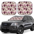 thumbnail image 1 of Balery 2 Piece Rose Flowers Car Windshield Sun Shade|Foldable Front Windshield Shade for Car Front Window for Most Sedans SUV Truck-, 1 of 7