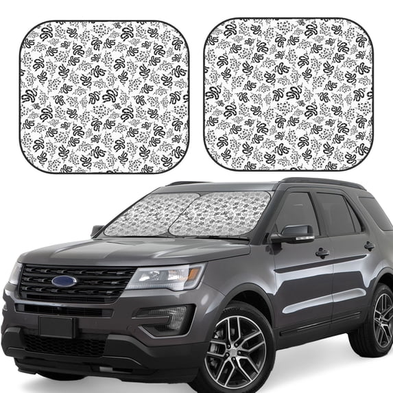 Balery 2 Piece Snake Car Windshield Sun Shade|Foldable Front Windshield Shade for Car Front Window for Most Sedans SUV Truck-