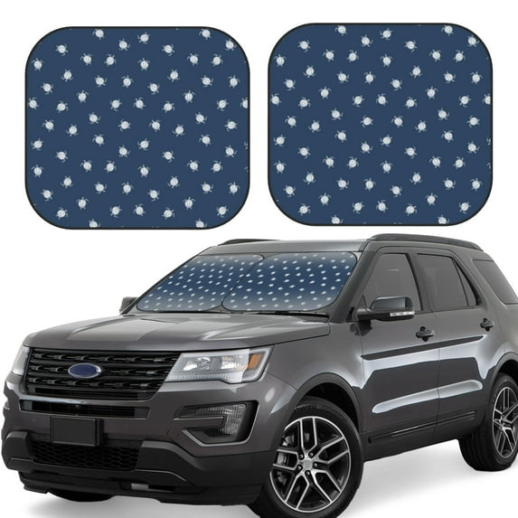 Balery 2 Piece Turtle Car Windshield Sun Shade|Foldable Front Windshield Shade for Car Front Window for Most Sedans SUV Truck-Medium