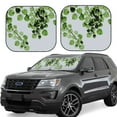 thumbnail image 1 of Balery 2 Piece Watercolor Green Leaves Car Windshield Sun Shade|Foldable Front Windshield Shade for Car Front Window for Most Sedans SUV Truck-Small, 1 of 7