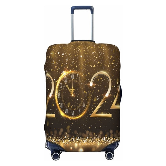 Balery 2024 Happy New Year Luggage Cover Protector, Scratch And Dirt Resistant, Fits 18-32 Inch Luggage - Large