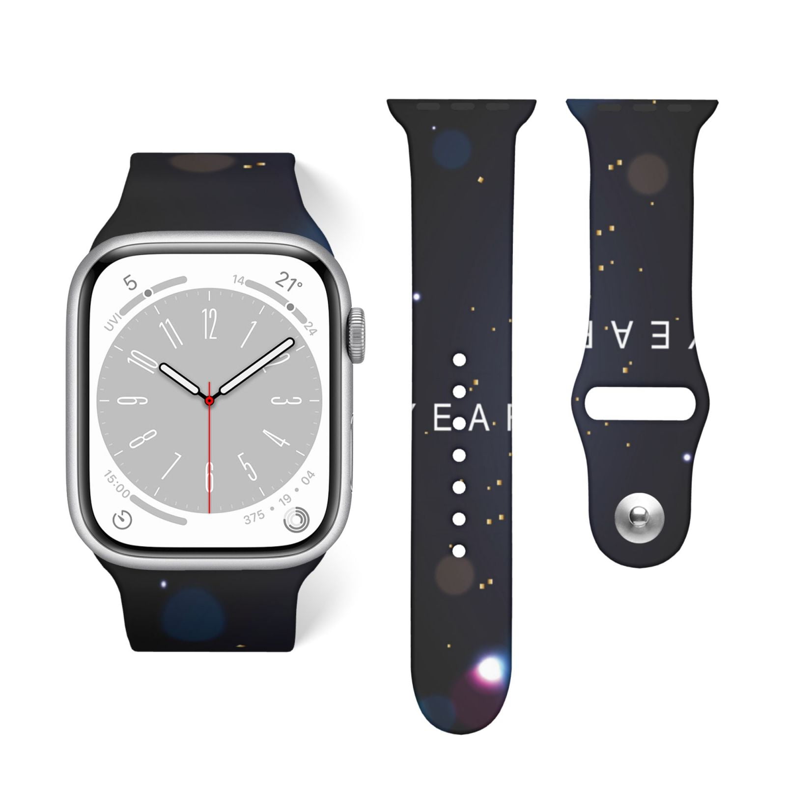 Balery 2025 Happy New Year 2 Pattern Sport Bands Compatible with Apple
