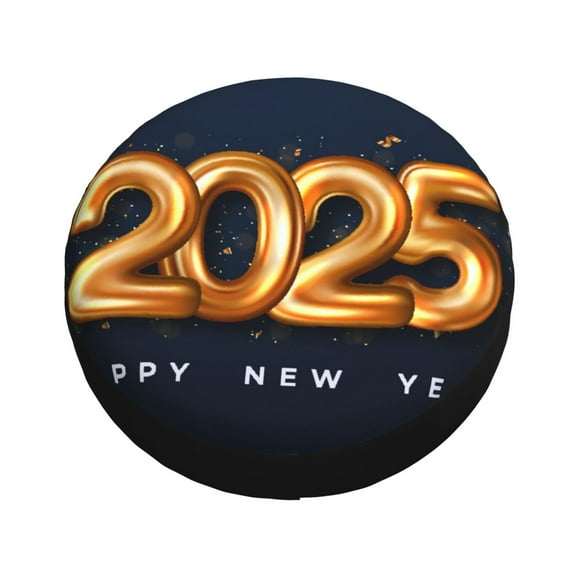 Balery 2025 Happy New Year 6 Tire Covers - Tough Tire Wheel Protector for Truck, SUV, Trailer, Camper, RV -14 inch