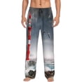 thumbnail image 1 of Balery 3d Lighthouse in the Surf print Men's Pajama Pants,Ultra Lightweight Pjs,Lounge Pant-Large, 1 of 9