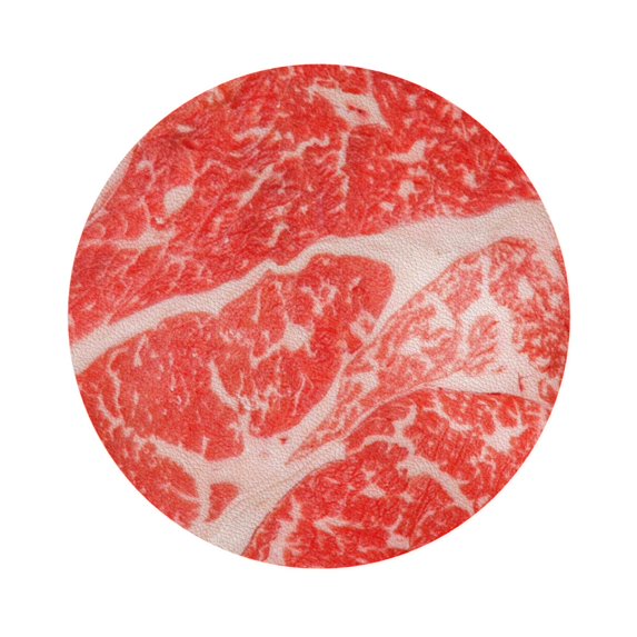 Balery 4 Pcs Beef Steaksleather Coasters Set, Drink Table Cup Coasters For Living Room Kitchen Coffee Decor
