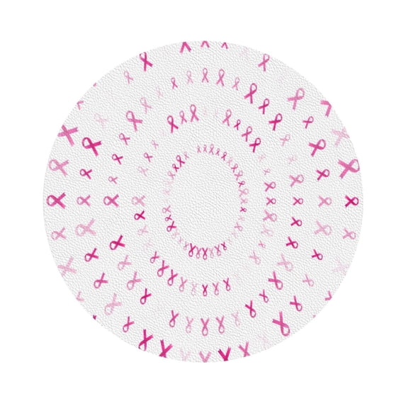 Balery 4 Pcs Breast Cancer Awareness (4)Leather Coasters Set, Drink Table Cup Coasters For Living Room Kitchen Coffee Decor