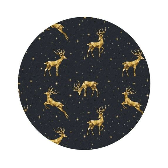 Balery 4 Pcs Christmas Deersleather Coasters Set, Drink Table Cup Coasters For Living Room Kitchen Coffee Decor