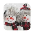 thumbnail image 1 of Balery 4 Pcs Christmas Snowman With Hatleather Coasters Set, Drink Table Cup Coasters For Living Room Kitchen Coffee Decor, 1 of 9