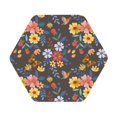 thumbnail image 1 of Balery 4 Pcs Colorful Flowers With Butterflyleather Coasters Set, Drink Table Cup Coasters For Living Room Kitchen Coffee Decor, 1 of 9