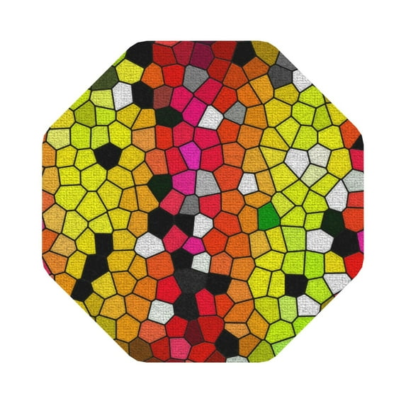 Balery 4 Pcs Colorful Tie Dye Stained Glass 1leather Coasters Set, Drink Table Cup Coasters For Living Room Kitchen Coffee Decor