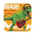 thumbnail image 1 of Balery 4 Pcs Cool Dinosaur Playing Guitarleather Coasters Set, Drink Table Cup Coasters For Living Room Kitchen Coffee Decor, 1 of 9