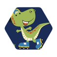 thumbnail image 1 of Balery 4 Pcs Dino Playing Roller Skateleather Coasters Set, Drink Table Cup Coasters For Living Room Kitchen Coffee Decor, 1 of 9