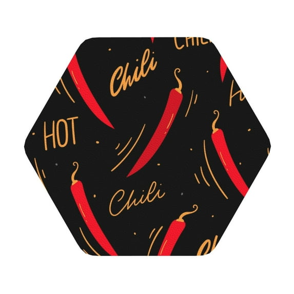Balery 4 Pcs Hot Chilileather Coasters Set, Drink Table Cup Coasters For Living Room Kitchen Coffee Decor