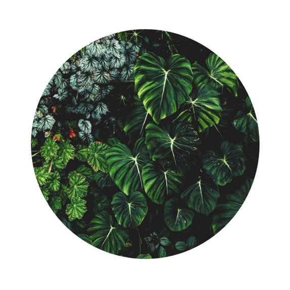 Balery 4 Pcs Lush Foliage Green Plantleather Coasters Set, Drink Table Cup Coasters For Living Room Kitchen Coffee Decor