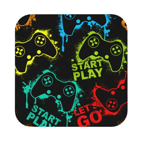 Balery 4 Pcs Play Game Startleather Coasters Set, Drink Table Cup Coasters For Living Room Kitchen Coffee Decor