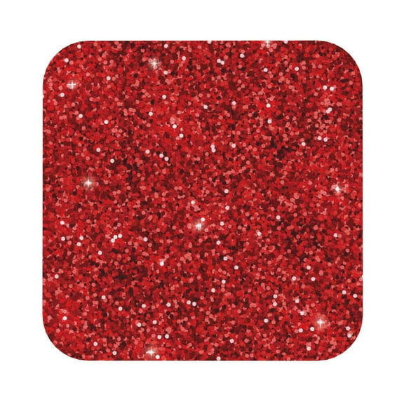 Balery 4 Pcs Red Glitterleather Coasters Set, Drink Table Cup Coasters For Living Room Kitchen Coffee Decor