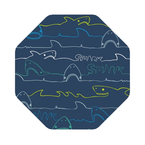 Balery 4 Pcs Sharkleather Coasters Set, Drink Table Cup Coasters For Living Room Kitchen Coffee Decor