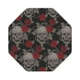 thumbnail image 1 of Balery 4 Pcs Skull And Red Rosesleather Coasters Set, Drink Table Cup Coasters For Living Room Kitchen Coffee Decor, 1 of 9