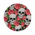 thumbnail image 1 of Balery 4 Pcs Skull And Rosesleather Coasters Set, Drink Table Cup Coasters For Living Room Kitchen Coffee Decor, 1 of 9