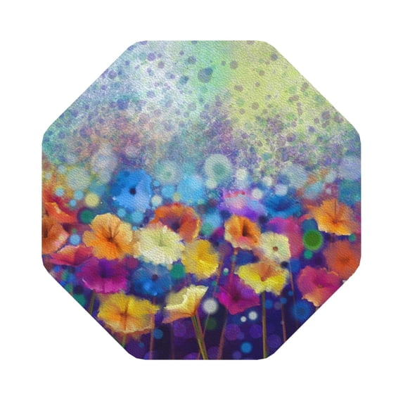 Balery 4 Pcs Spring Flower Seasonalleather Coasters Set, Drink Table Cup Coasters For Living Room Kitchen Coffee Decor