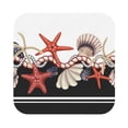 thumbnail image 1 of Balery 4 Pcs Starfishes Shellsleather Coasters Set, Drink Table Cup Coasters For Living Room Kitchen Coffee Decor, 1 of 9