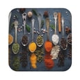 thumbnail image 1 of Balery 4 Pcs Various Herbs And Spices In Spoonsleather Coasters Set, Drink Table Cup Coasters For Living Room Kitchen Coffee Decor, 1 of 9