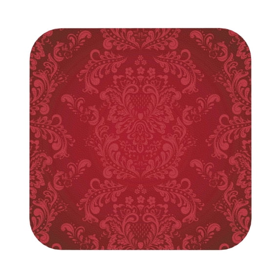 Balery 4 Pcs Vintage Burgundyleather Coasters Set, Drink Table Cup Coasters For Living Room Kitchen Coffee Decor
