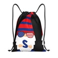 thumbnail image 1 of Balery 4th of July Gnomes Pattern Drawstring Backpack Bag Sport Gym Sackpack Cinch Bags Pattern Drawstring Backpack Bag Sport Gym Sackpack Cinch Bags -Small, 1 of 6