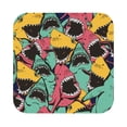 thumbnail image 1 of Balery 6 Pcs Angry Shark Patternleather Coasters Set, Drink Table Cup Coasters For Living Room Kitchen Coffee Decor, 1 of 9