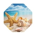 thumbnail image 1 of Balery 6 Pcs Beach Starfish Shellleather Coasters Set, Drink Table Cup Coasters For Living Room Kitchen Coffee Decor, 1 of 9