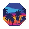 thumbnail image 1 of Balery 6 Pcs Beach With Palm Treesleather Coasters Set, Drink Table Cup Coasters For Living Room Kitchen Coffee Decor, 1 of 9