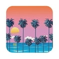 thumbnail image 1 of Balery 6 Pcs Beach With Palm Treesleather Coasters Set, Drink Table Cup Coasters For Living Room Kitchen Coffee Decor, 1 of 9