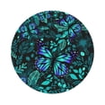 thumbnail image 1 of Balery 6 Pcs Blue Floral With Butterfliesleather Coasters Set, Drink Table Cup Coasters For Living Room Kitchen Coffee Decor, 1 of 9