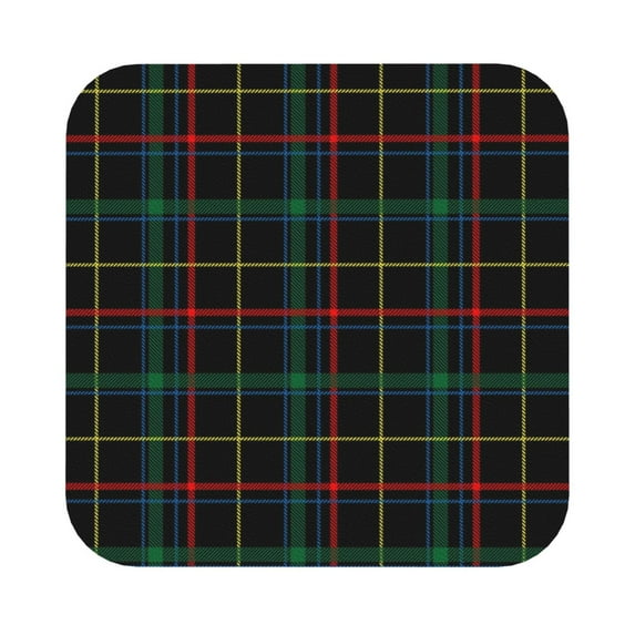 Balery 6 Pcs Buffalo Plaid Dark Greenleather Coasters Set, Drink Table Cup Coasters For Living Room Kitchen Coffee Decor