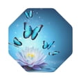 thumbnail image 1 of Balery 6 Pcs Butterflies And Waterlily In Waterleather Coasters Set, Drink Table Cup Coasters For Living Room Kitchen Coffee Decor, 1 of 9