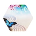 thumbnail image 1 of Balery 6 Pcs Butterfly In Blossoms Zenleather Coasters Set, Drink Table Cup Coasters For Living Room Kitchen Coffee Decor, 1 of 9